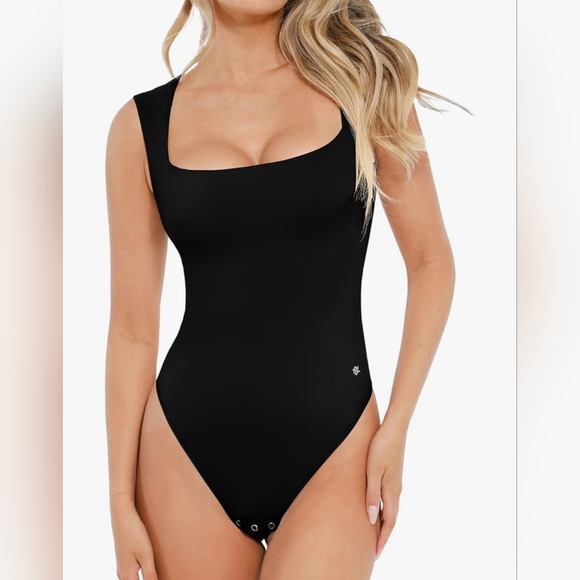 Popilush Other - Popilush Sleeveless Square Neck Thong Bodysuit #807 NWOT